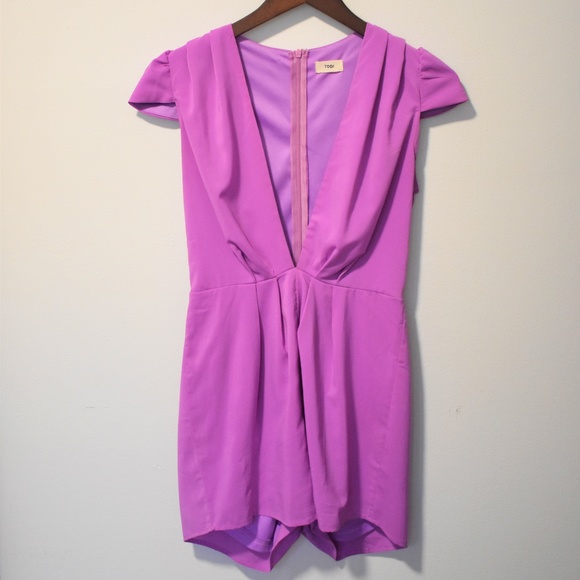 Tobi Plunging Violet Short Romper - Picture 4 of 8